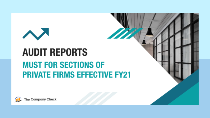 Audit reports must for sections of private firm’s effective FY 2020-21