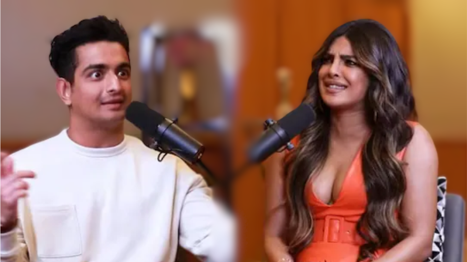 The Ranveer Show podcast image of Ranveer and Priyanka Chopra Jonas