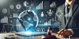 The Latest MCA Updates: What’s New in India’s Corporate World? A professional and modern corporate-themed image featuring financial documents, business graphs, legal symbols.